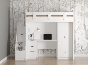 Кровать-чердак Уют-2 + Стол + Шкаф 