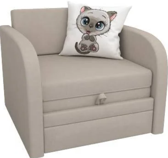 Диван раскладной Малыш Карамель 700 мм + подушка с принтом