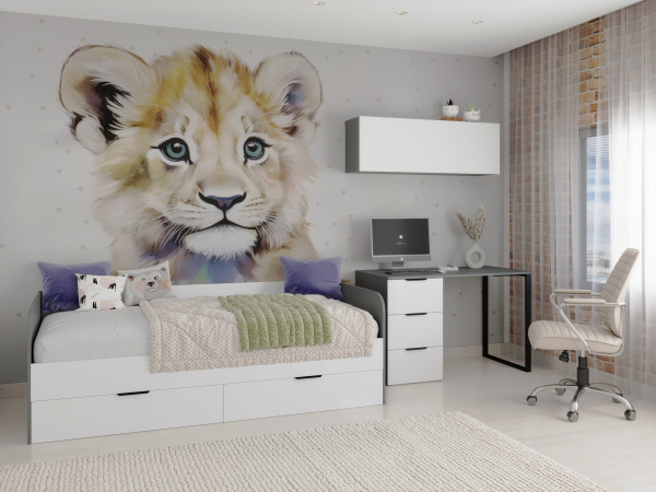 Стол 1000 мм коллекции Брайт Графит-2 от Династия Kids