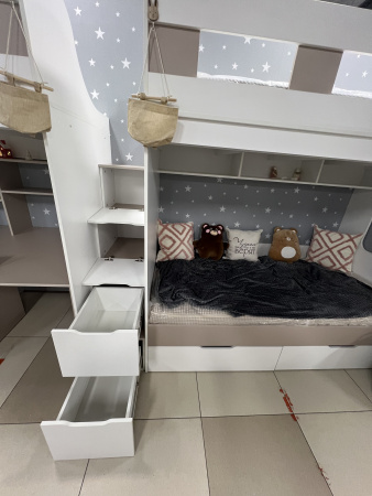 Кровать Квартет 190х90 (шкафы + стеллаж) 