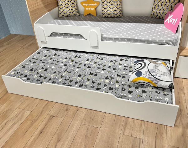 Кровать 2-х ярусная выдвижная Дабл 190х90 (цвета разные) от Династия Kids