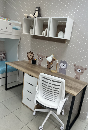 Стол Дуэт 2400 мм (дуб каньон + опоры черные) от Династия Kids