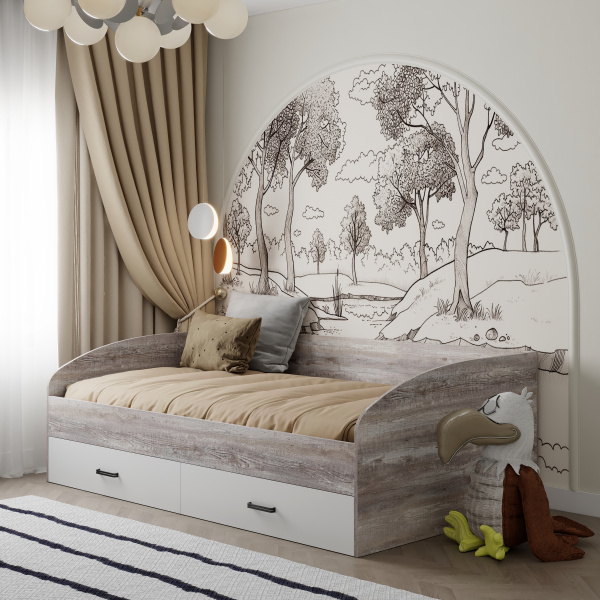 Кровать 120х200 коллекции Гранд New (прямая спинка) от Династия Kids