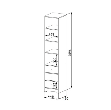 Пенал-стеллаж коллекции Норд  от Династия Kids