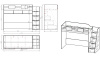 Комплект мебели: кровать-чердак Лайт Лофт + кровать Умка + стеллаж  от Династия Kids