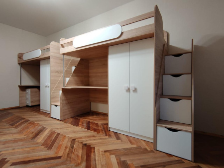 Кровать-чердак Колледж-2 (цвета разные) 200х90 от Династия Kids