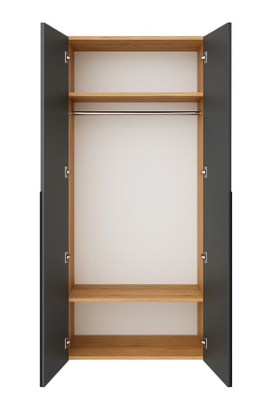 Распашной шкаф + угловой шкаф + стеллаж переходной + пенал коллекции Брайт Графит