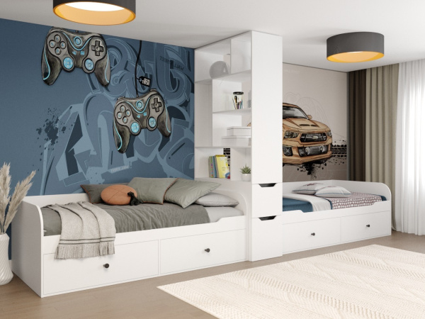 Комплект мебели коллекции Норд для 2 детей (с зонированием) от Династия Kids