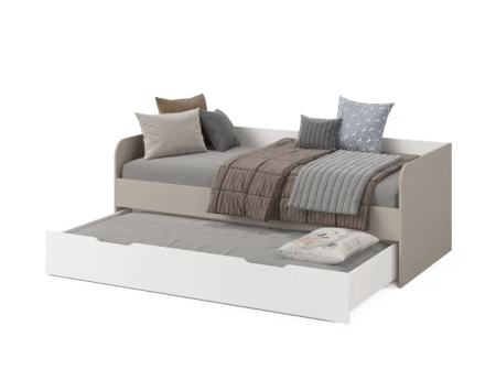 Кровать 2-х ярусная выкатная 190х90 Дабл (дуб золотистый + белый)  от Династия Kids