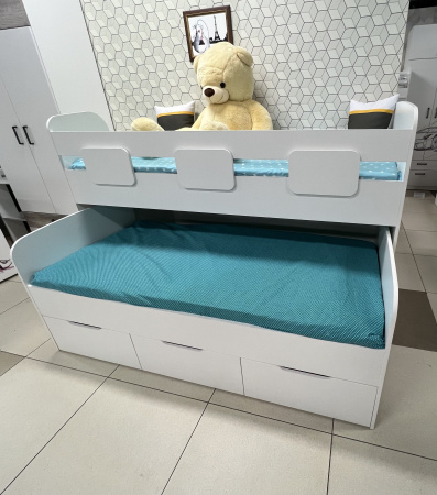 Кровать двухъярусная Городок (цвет белый) от Династия Kids