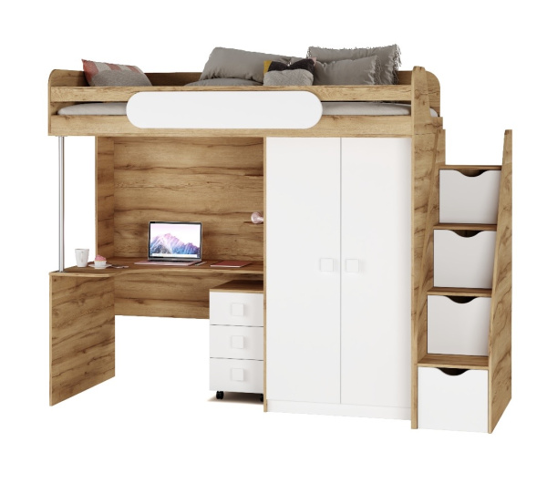 Кровать-чердак Колледж-2 (цвета разные) 200х90