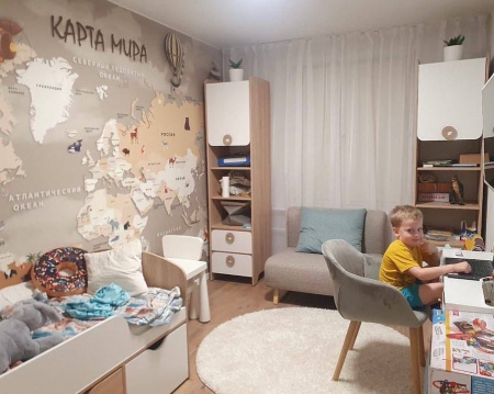 Стол Юни ширина 1000 (дуб сонома+белый) от Династия Kids