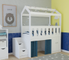 Кровать-чердак 160х80 Теремок (цвет белый) от Династия Kids