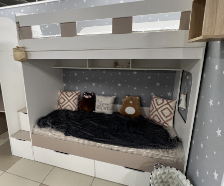 Кровать Квартет 190х90 (шкафы + стеллаж) 