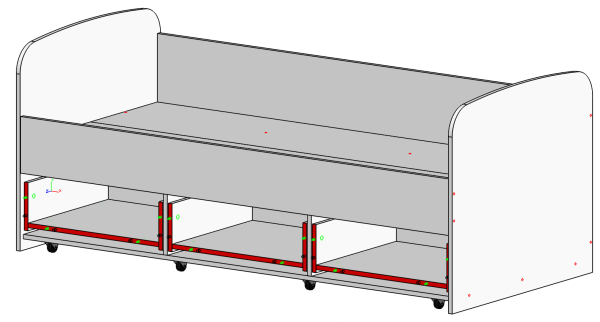 Кровать 2-х ярусная Городок 190х90 (дуб сонома+белый) от Династия Kids