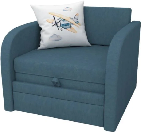 Диван раскладной Малыш Blue 700 мм + подушка с принтом 