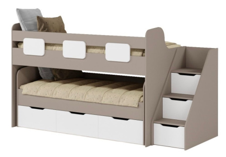 Кровать 2-х ярусная Городок (цвета разные) от Династия Kids