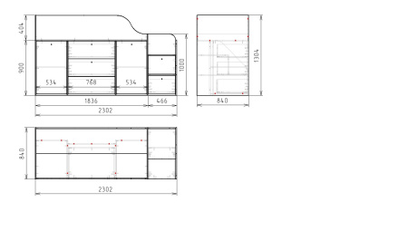 Кровать-чердак Хэппи-2 (дуб золотистый + белый) 180х80 от Династия Kids