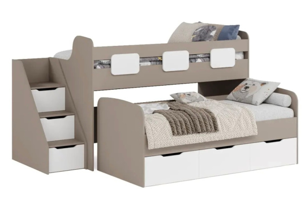 Кровать 2-х ярусная Городок (цвета разные) от Династия Kids