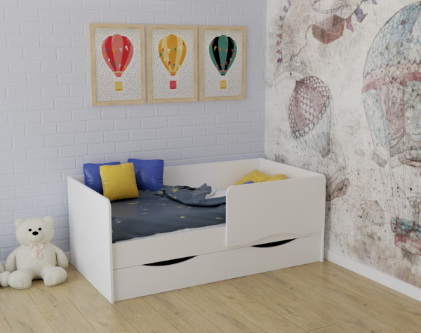 Кровать Малютка-2 (цвет белый) 160х80 от Династия Kids