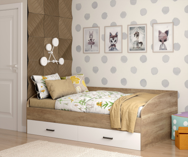 Кровать коллекции Твой Стиль New 200х120 (прямая спинка) от Династия Kids