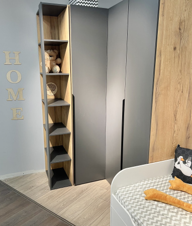 Угловой шкаф + пенал + стеллаж переходной Брайт Золотистый от Династия Kids