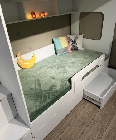 Двухъярусная кровать Твинс 190х90 (дуб каньон + белый) от Династия Kids