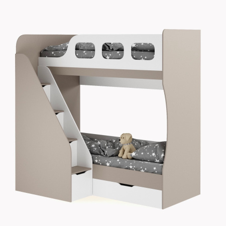 Кровать 2-х ярусная 190х80 Умка-6 (велюр + белый) от Династия Kids