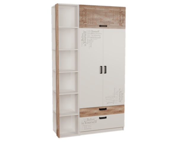 Приставка-стеллаж Твой Стиль + шкаф Твой Стиль (с принтом) гл. 479 мм
