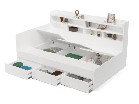 Кровать угловая "Вектор" 120х200 с 3 ящиками (правая/левая)  от Династия Kids