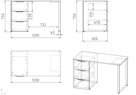 Комплект для 2 детей Брайт Золотистый (2 стола + стеллаж + 2 полки дуб золотистый) от Династия Kids