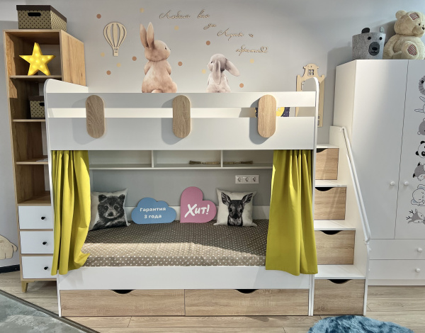 Двухъярусная кровать Фортуна 180х80 (размеры и цвета разные) от Династия Kids