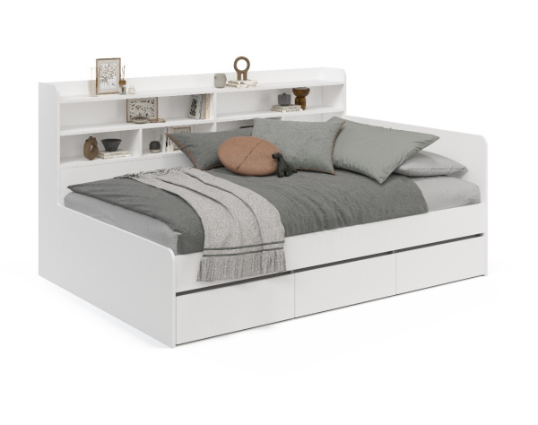 Кровать угловая "Вектор" 120х200 с 3 ящиками (правая/левая) 