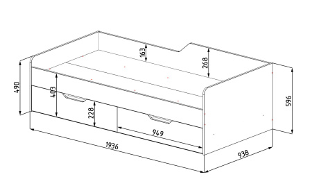 Кровать-чердак Лайт Лофт + кровать Лайт Лофт 190х90 от Династия Kids
